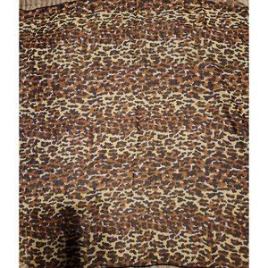Vintage Polyester Scarf Leopard Print Green Neck Scarf